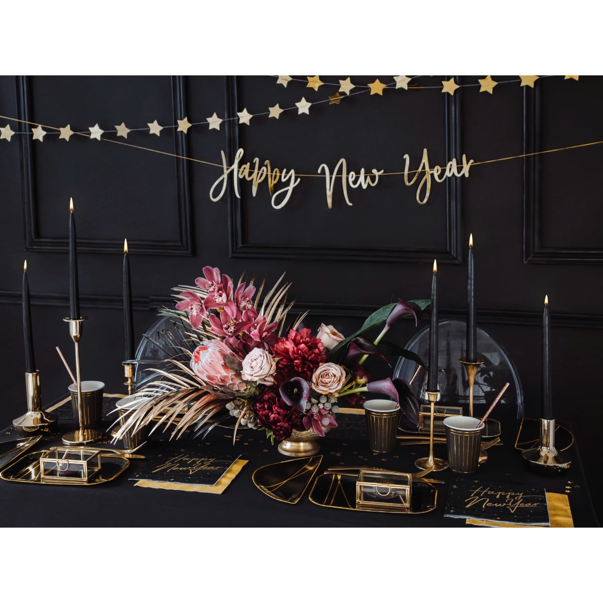 Bougie Chandelier Noir mat 24cm - (10pcs)