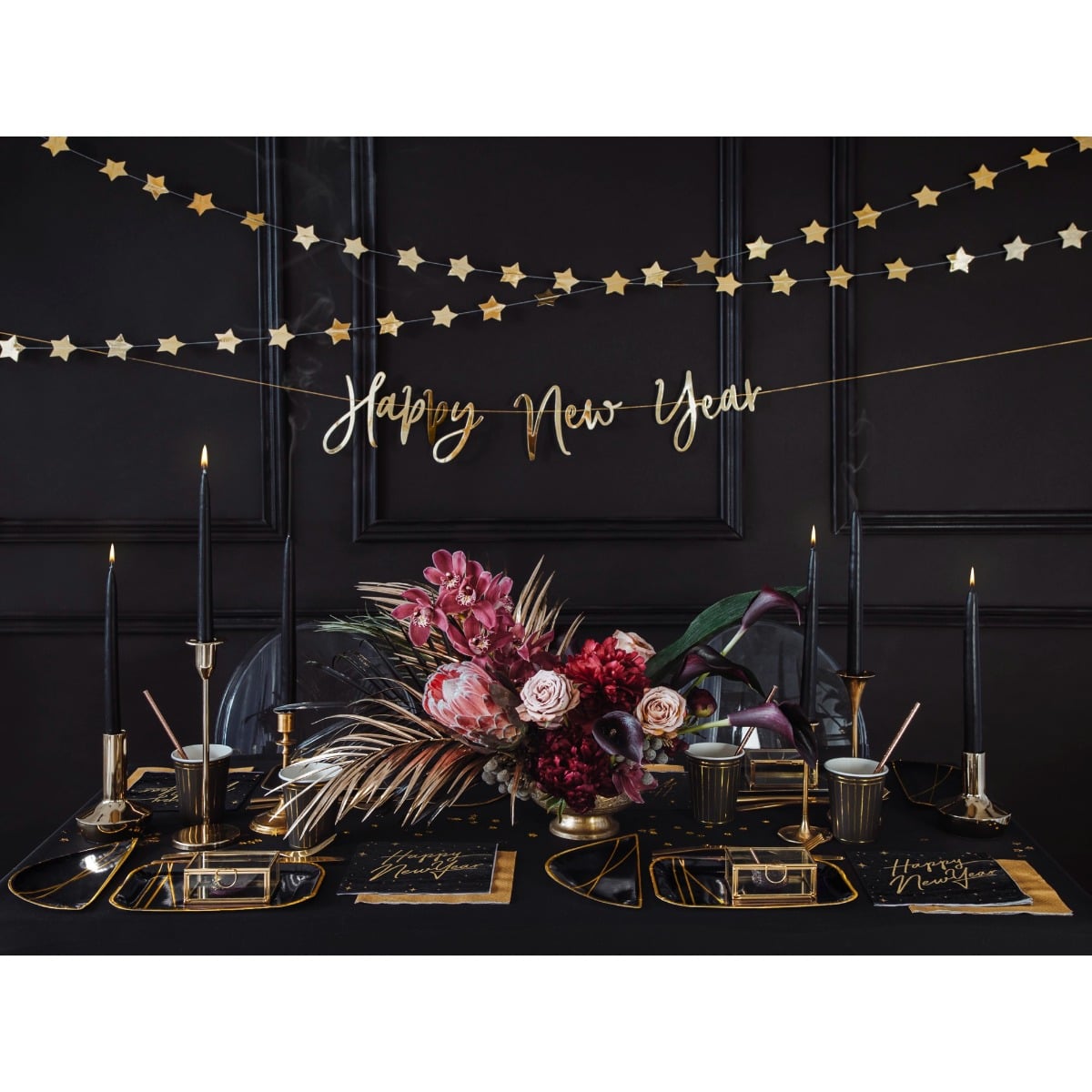 Bougie Chandelier Noir mat 24cm - (10pcs)