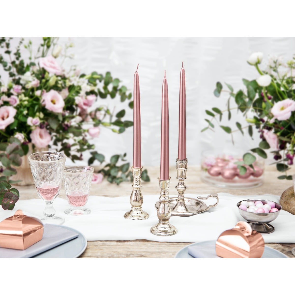 Bougie Chandelier Rose gold 24cm - (10pcs)