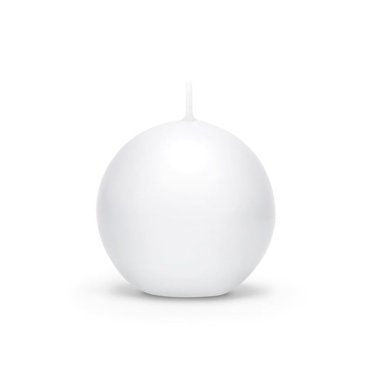 Bougie Sphère Blanc Mat - 8cm (6pcs)