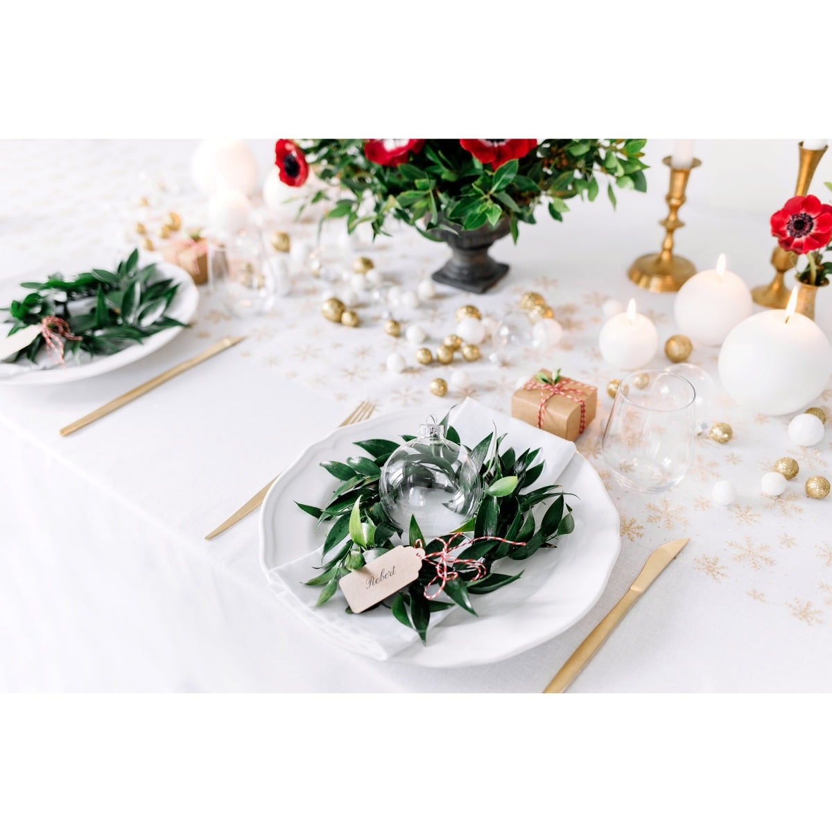 Bougie Sphère Blanc Mat - 8cm (6pcs)