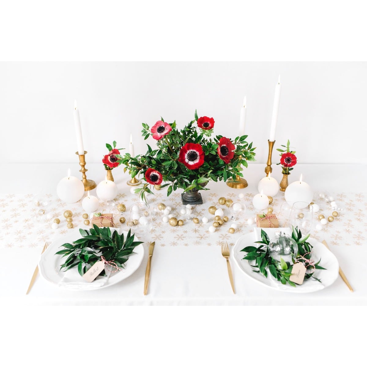 Bougie Sphère Blanc Mat - 8cm (6pcs)