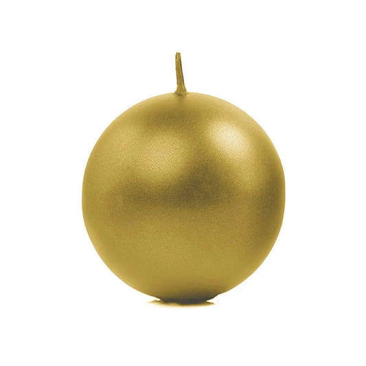 Bougie Sphère Dorée - 8cm (6pcs)