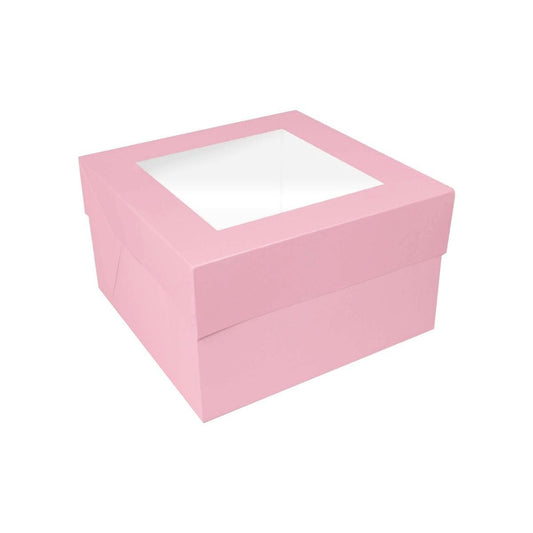 Boîte rose avec fenêtre - 35x35x15 cm