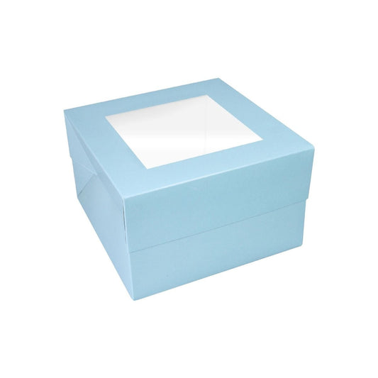 Boîte bleue avec fenêtre - 25x25x15 cm