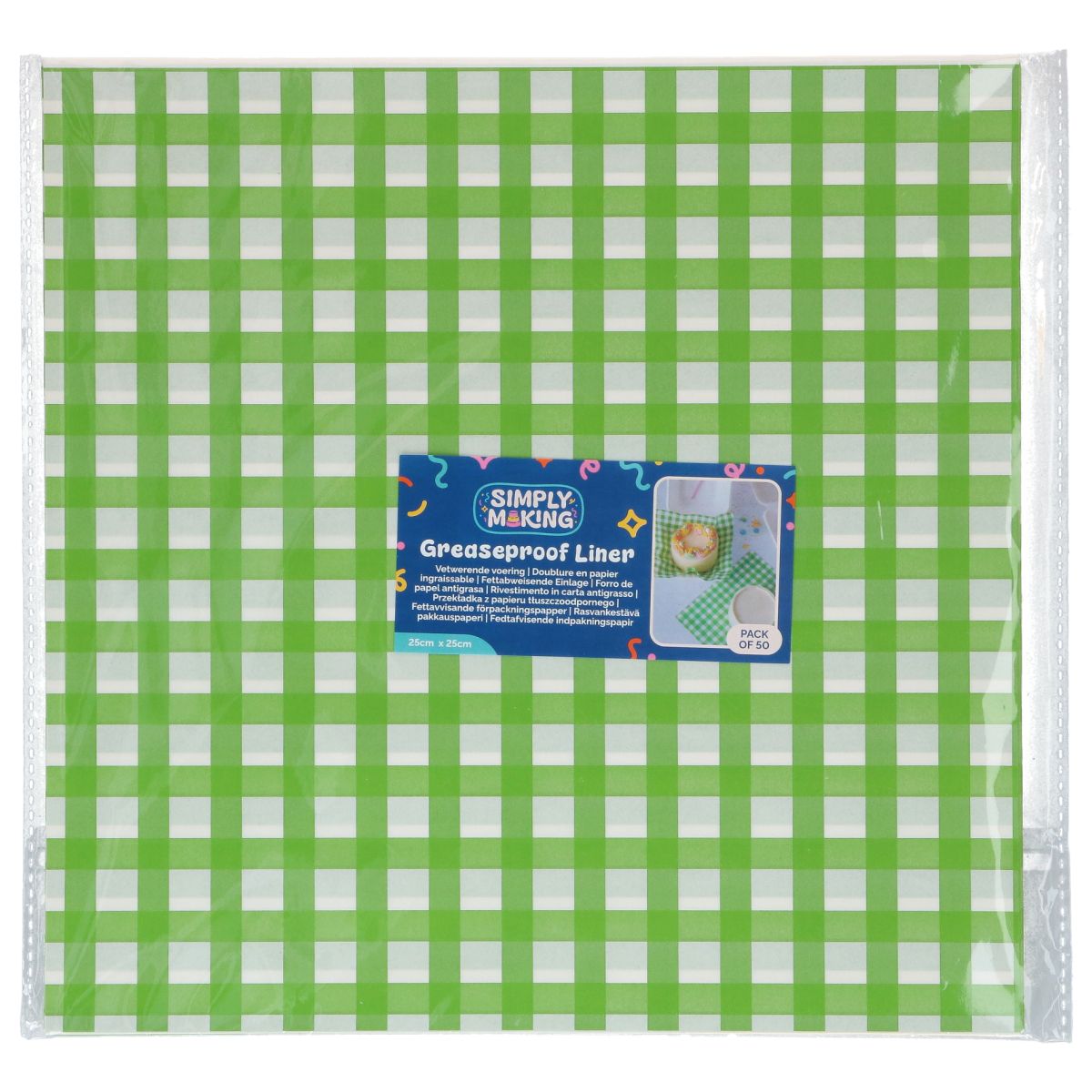 Bento Box Liner - Carreaux verts 25x25cm