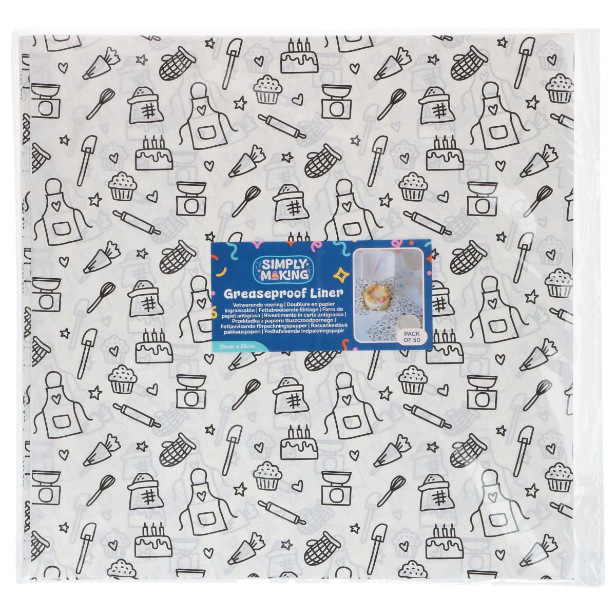 Bento Box Liner - Baking Fun 25X25cm