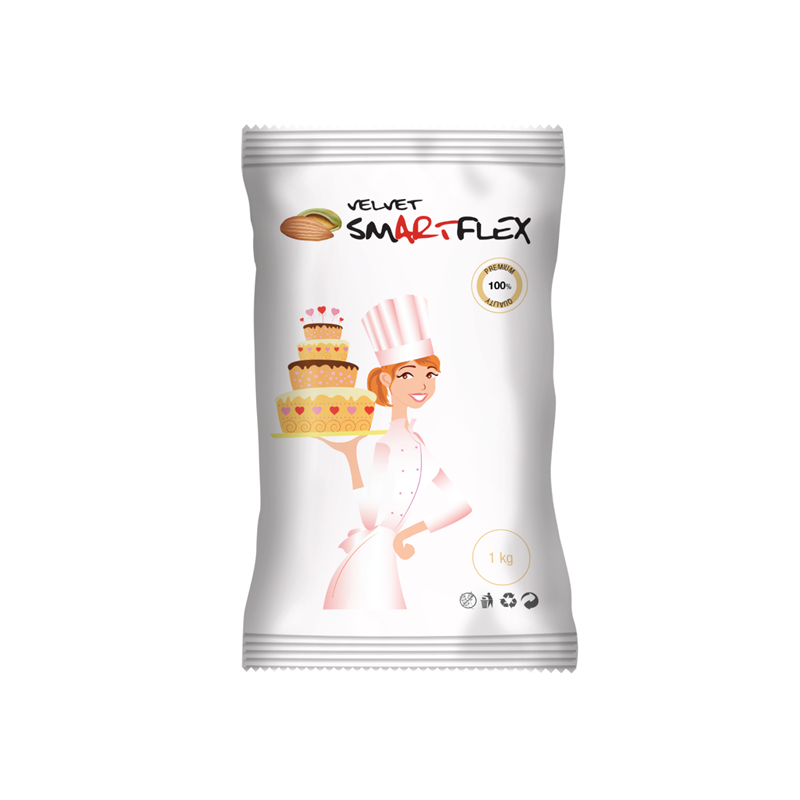 SmartFlex Pâte à sucre Velvet blanche arôme amande - 1kg