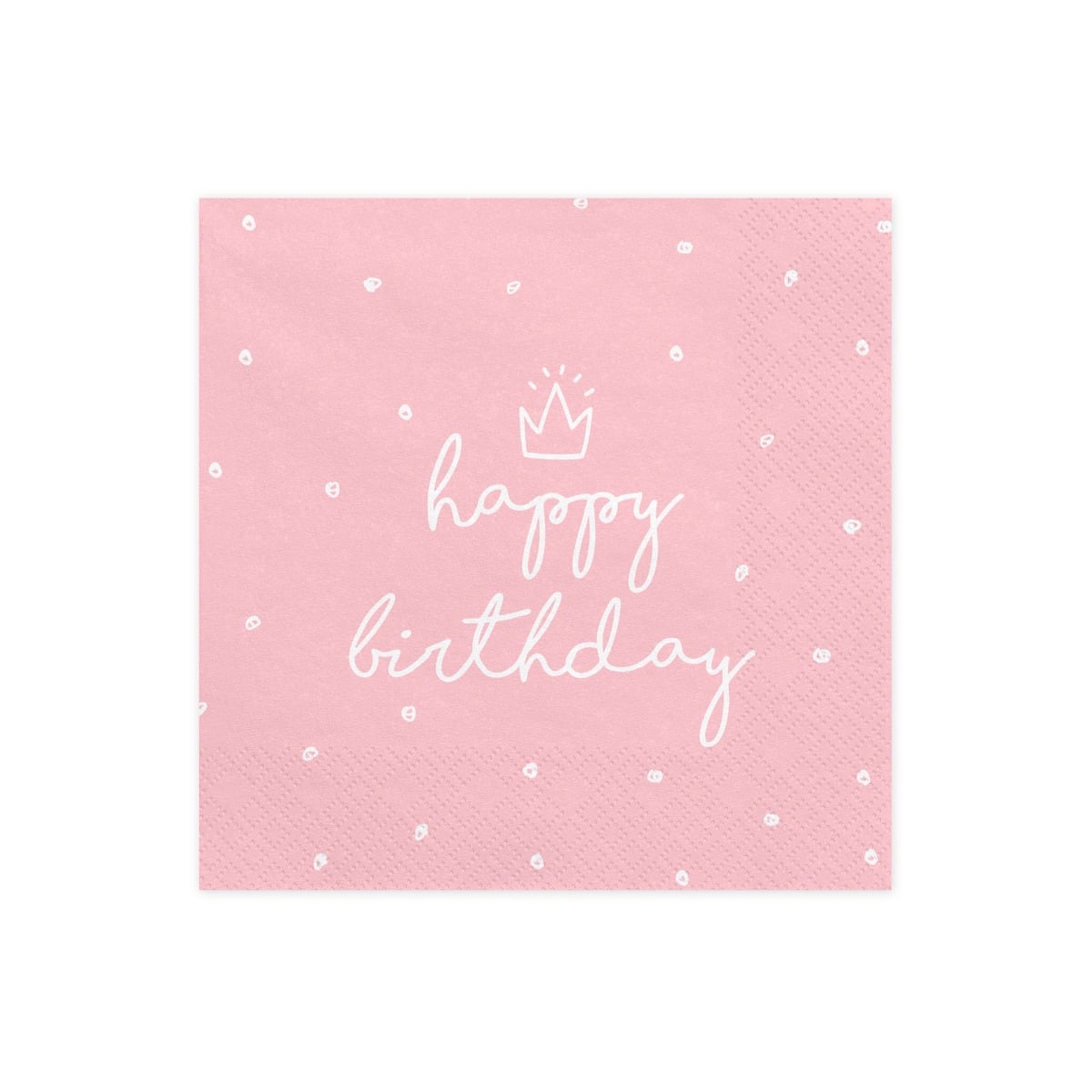 Serviettes Happy Birthday Rose à pois (20pcs)