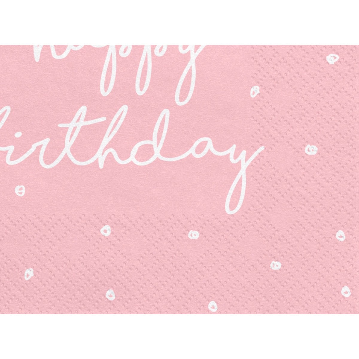 Serviettes Happy Birthday Rose à pois (20pcs)