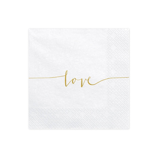 Serviettes Love (20pcs) - Or