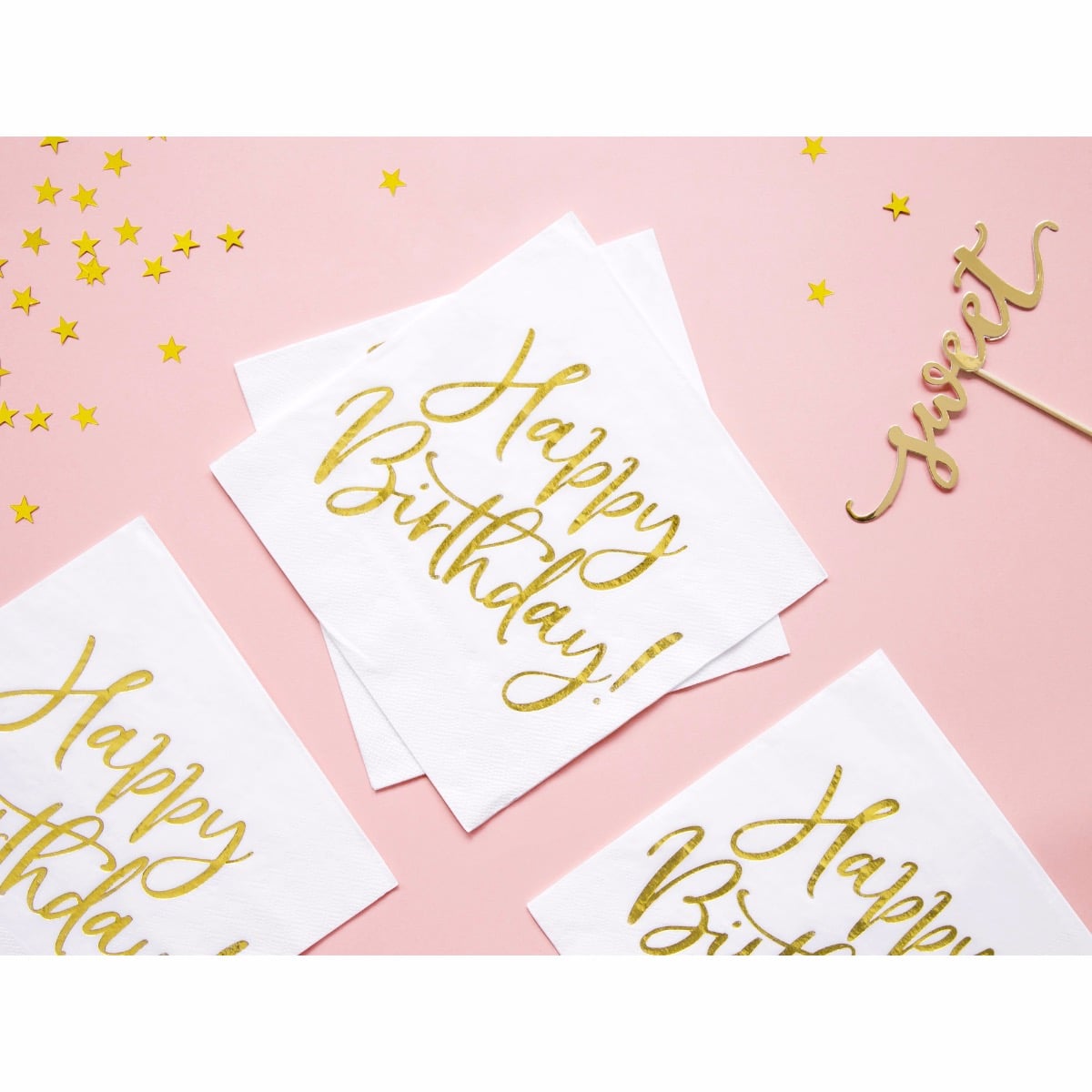 Serviettes Happy Birthday (20pcs) - Or