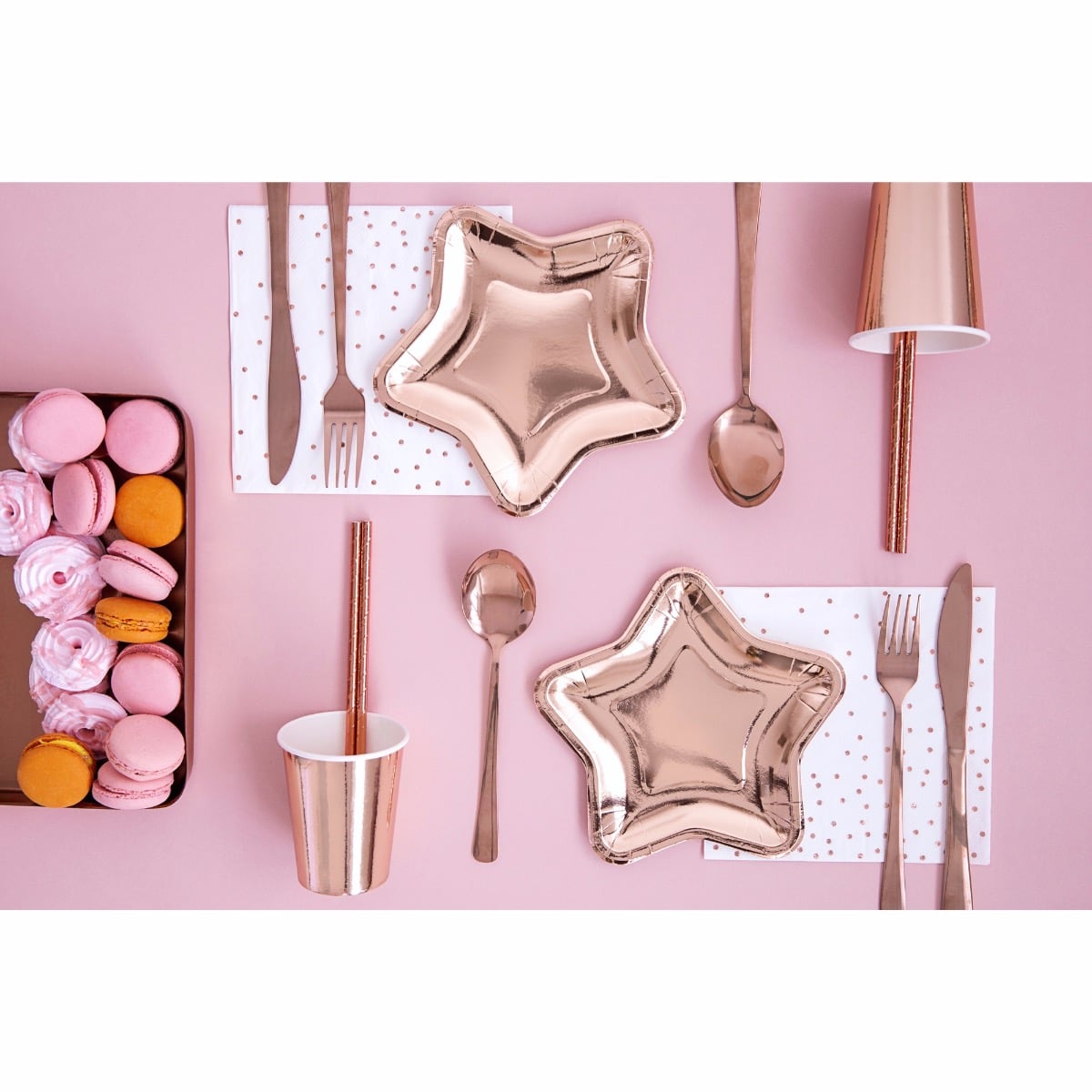 Serviettes blanches à pois Rosegold (20pcs)