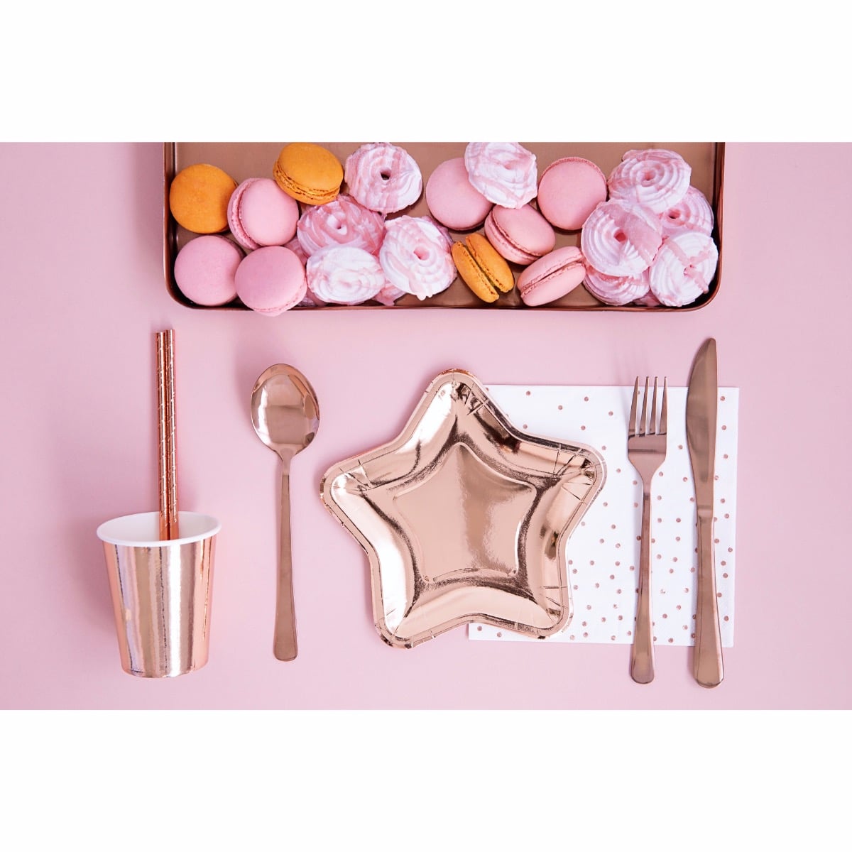 Serviettes blanches à pois Rosegold (20pcs)