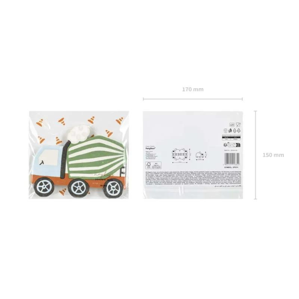 Serviettes - Camion Toupie (20pcs)