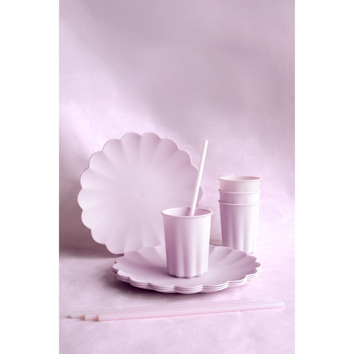 Pailles en plastique - Violet