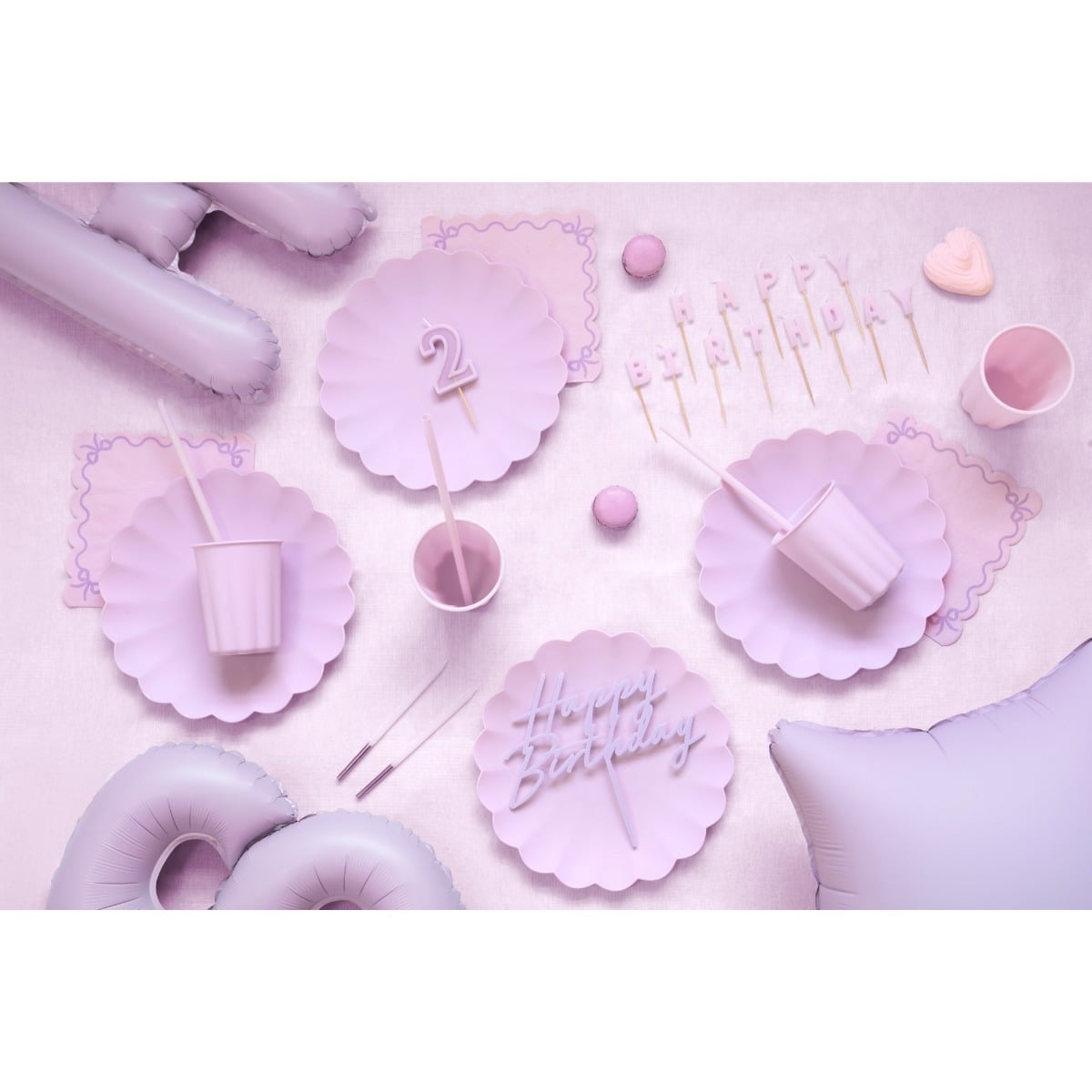 Pailles en plastique - Violet