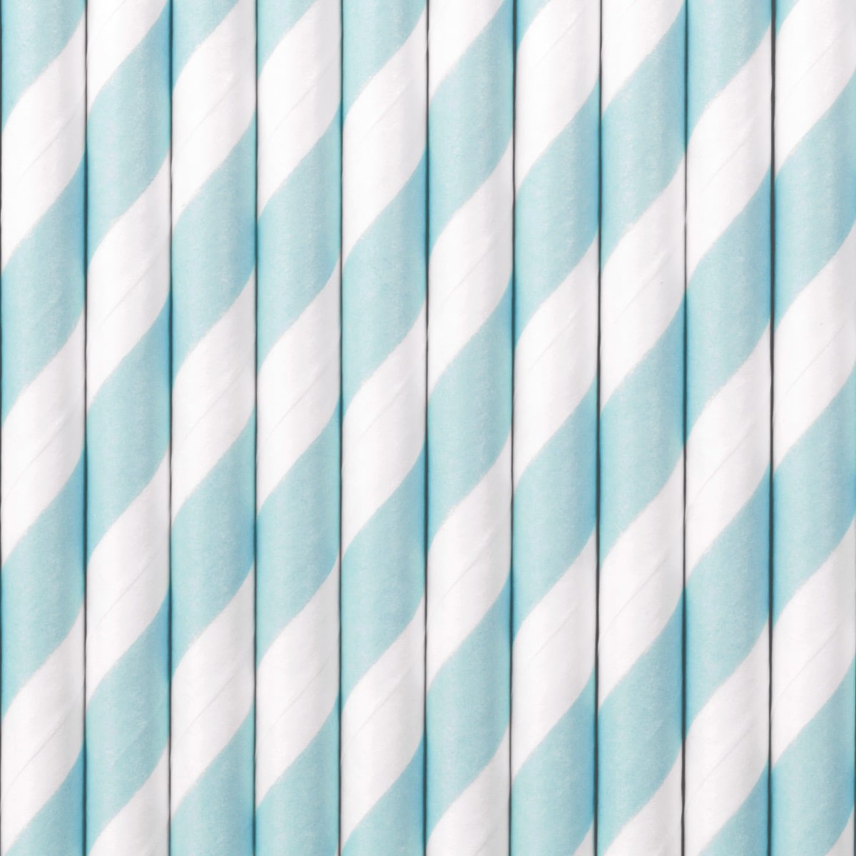 Pailles en papier à rayures bleu (10pcs)