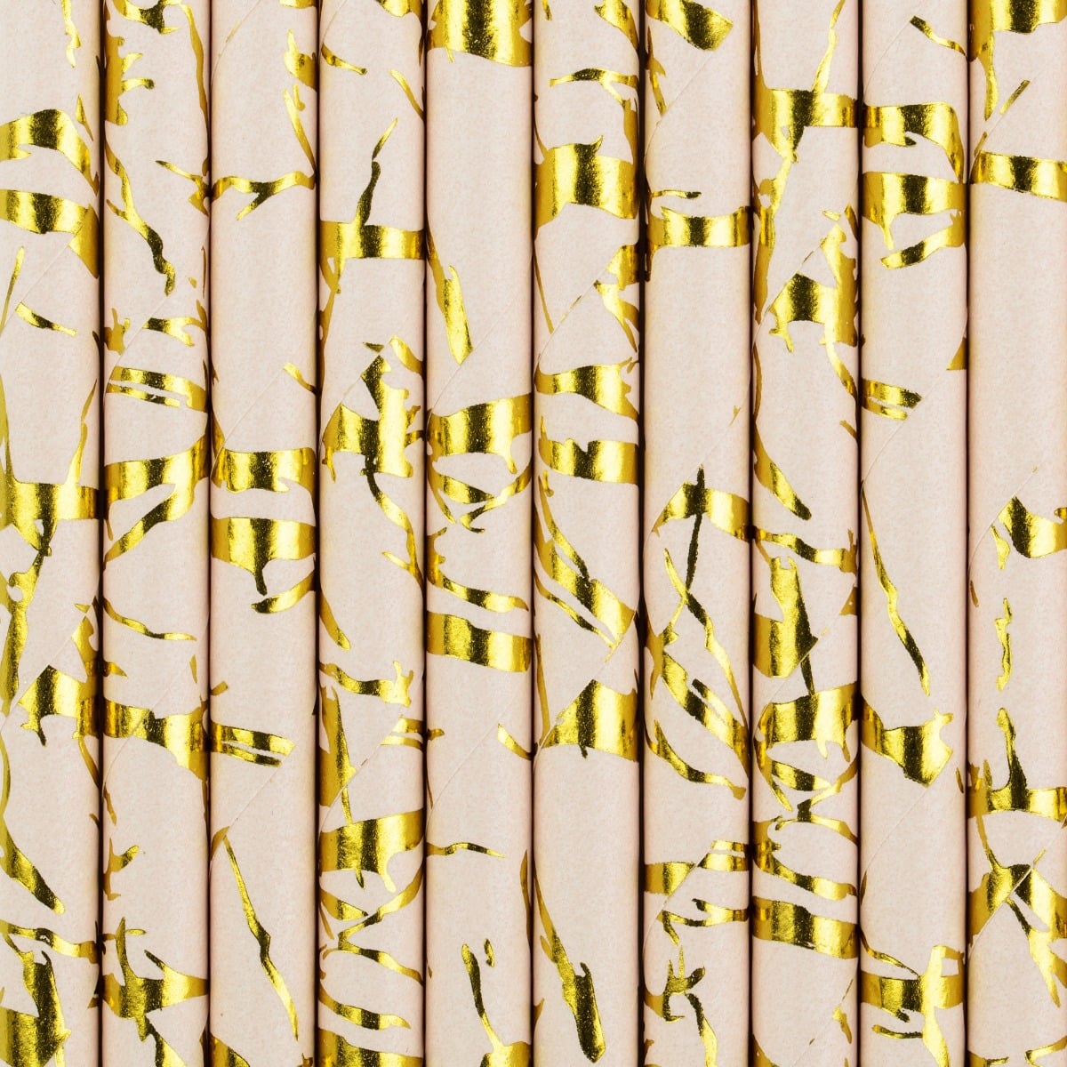 Pailles en papier - Cotillons Rose poudré (10pcs)