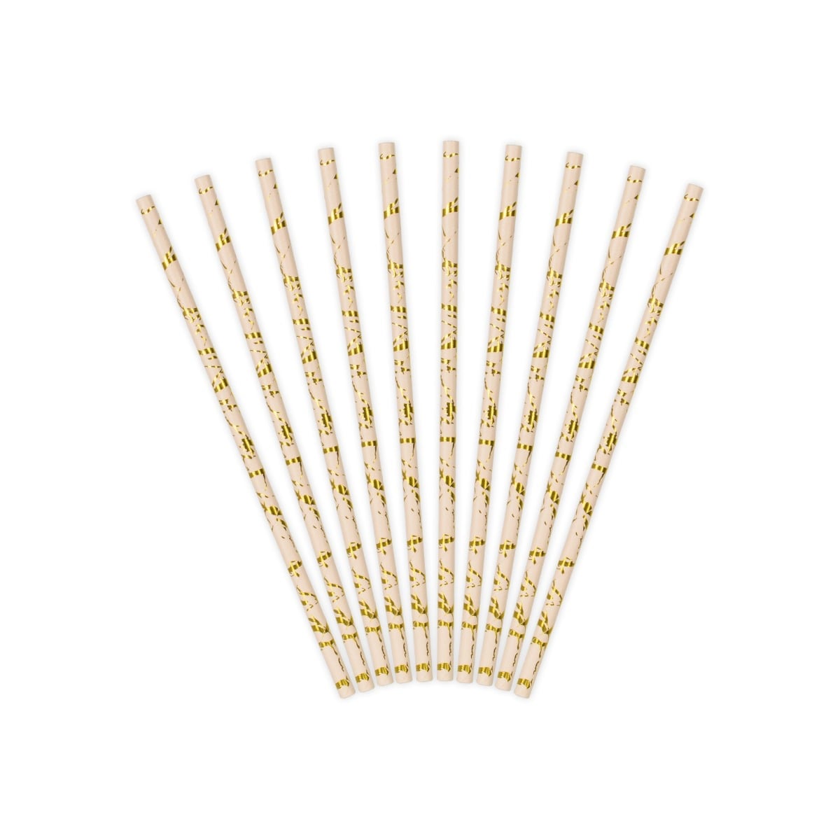 Pailles en papier - Cotillons Rose poudré (10pcs)