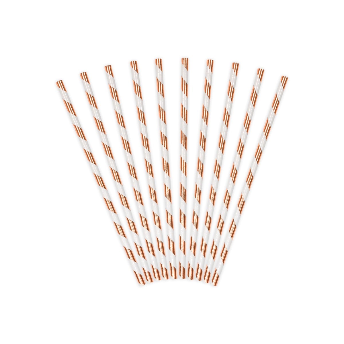 Pailles en papier à rayures Rose gold (10pcs)