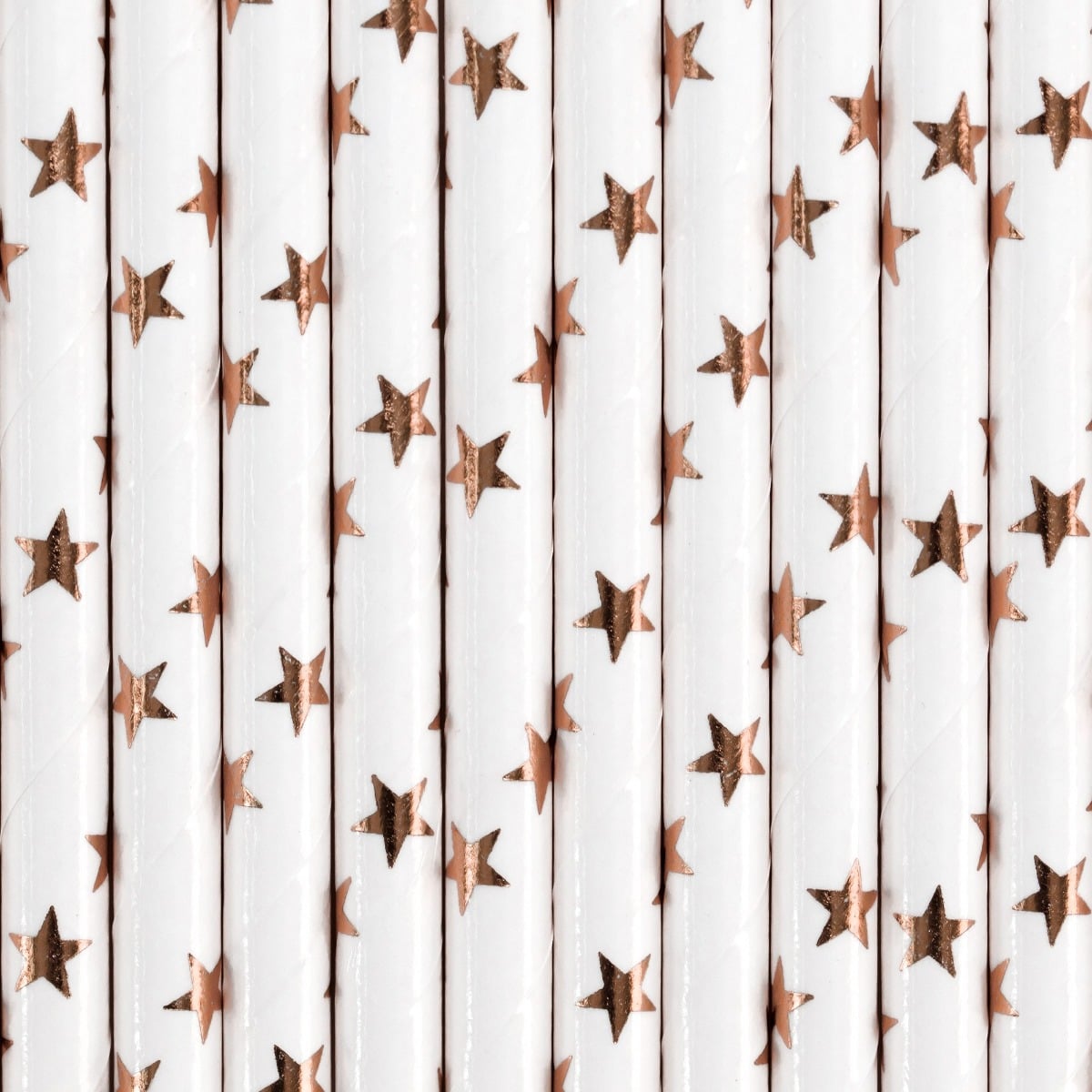 Pailles en papier Etoiles Rose gold (10pcs)