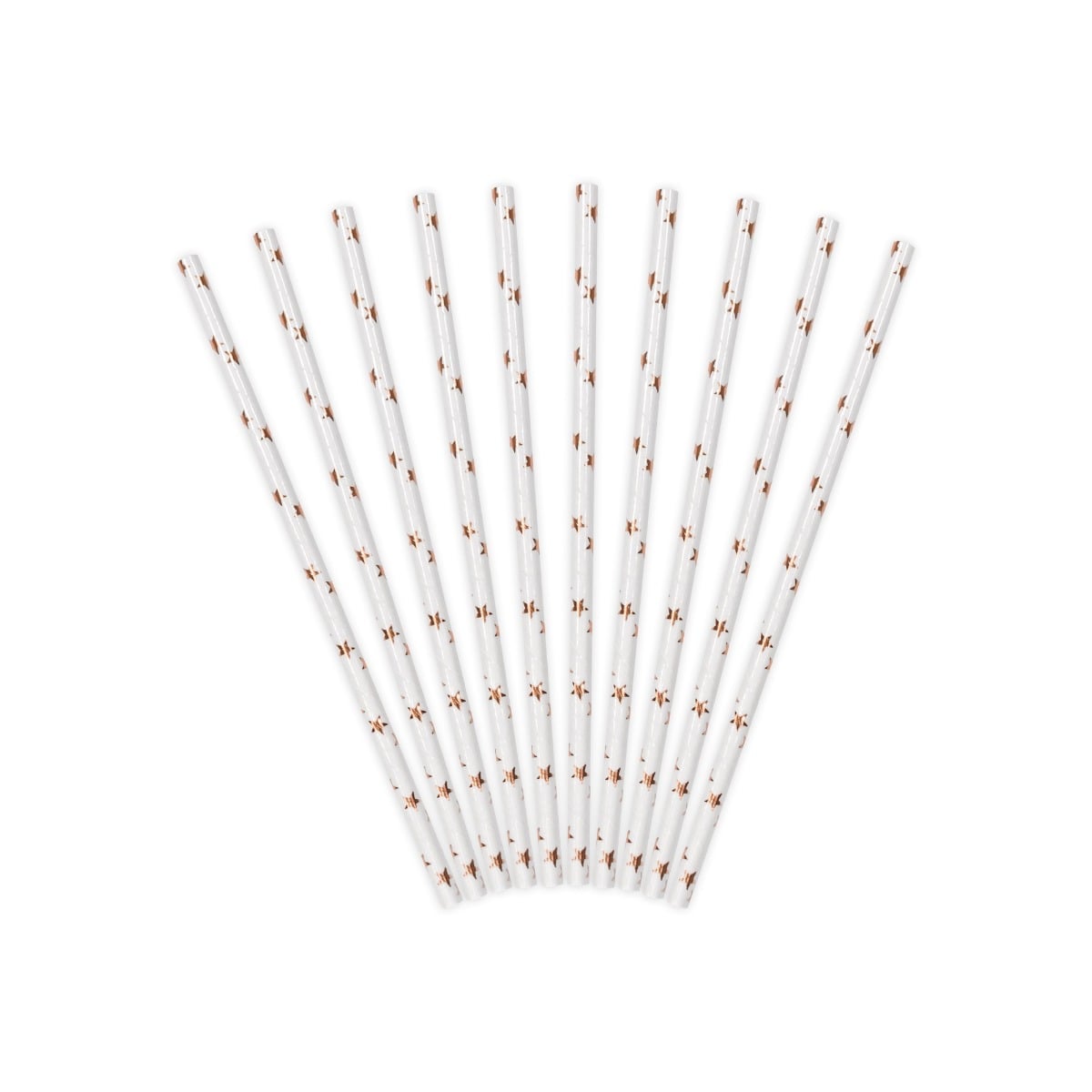 Pailles en papier Etoiles Rose gold (10pcs)