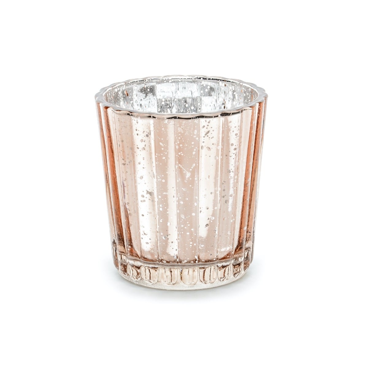 Photophore en verre 6cm - Rose gold (4pcs)