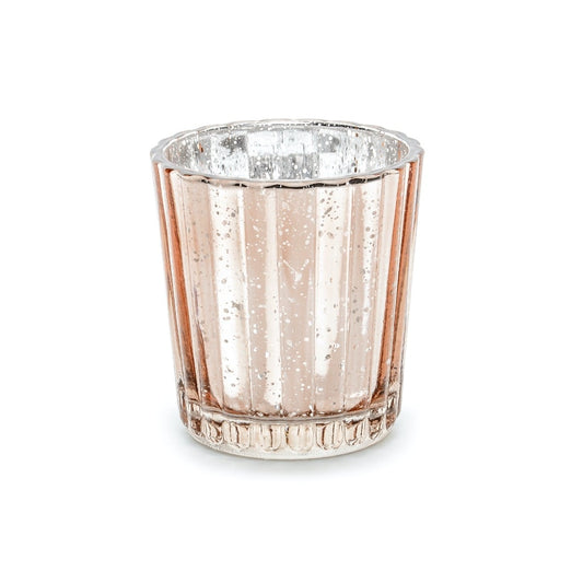 Photophore en verre 6cm - Rose gold (4pcs)
