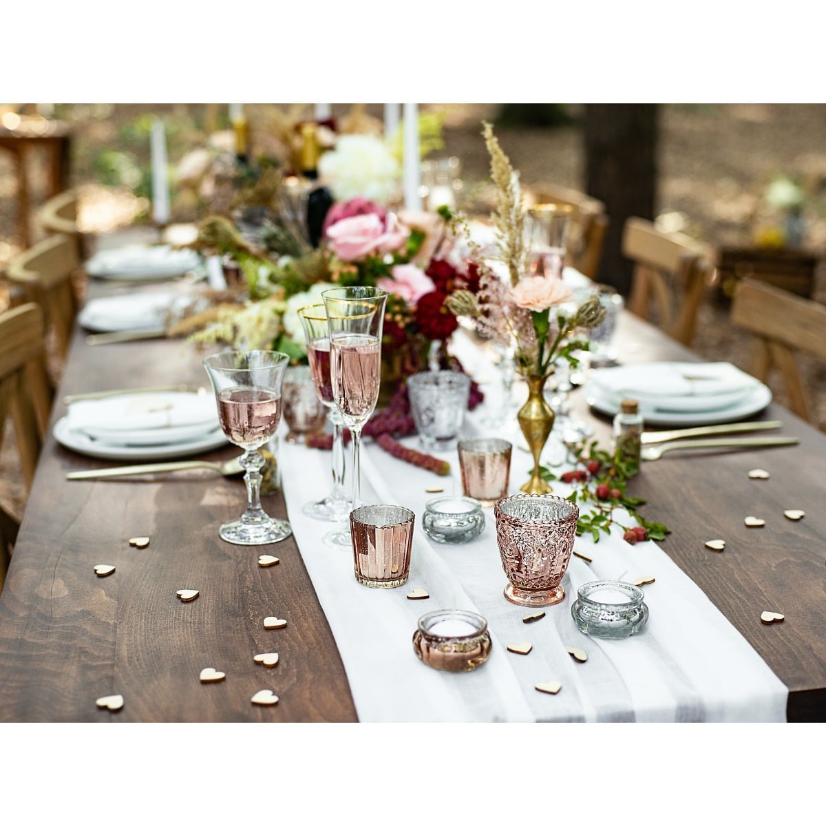 Photophore en verre 3cm - Rose gold (4pcs)
