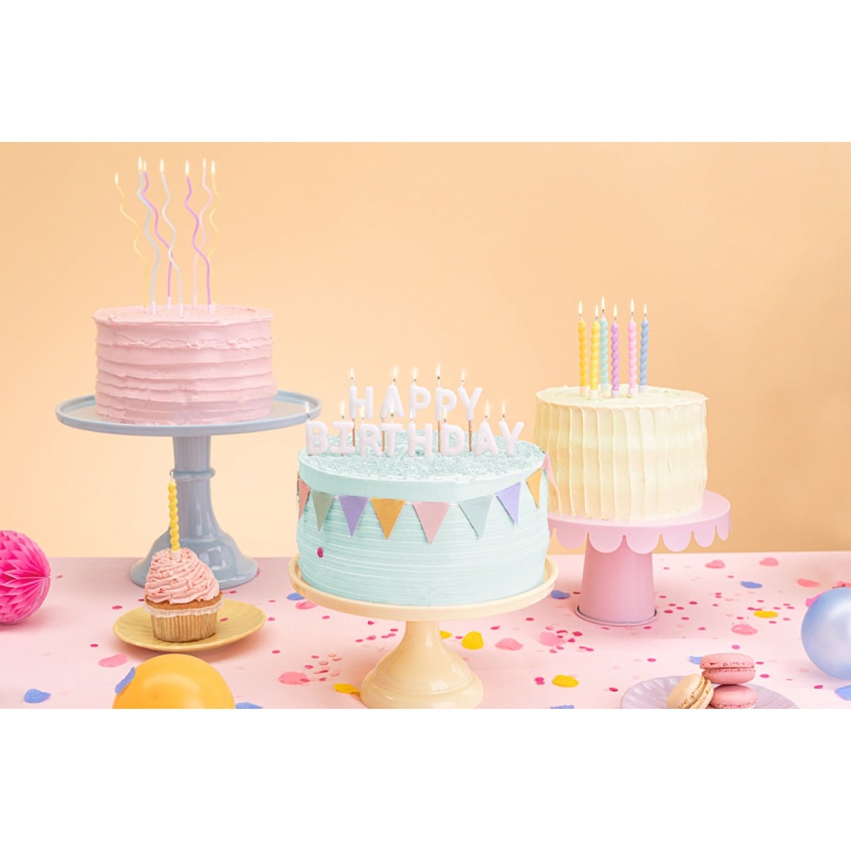Bougies Torsade Multicolore (6pcs)