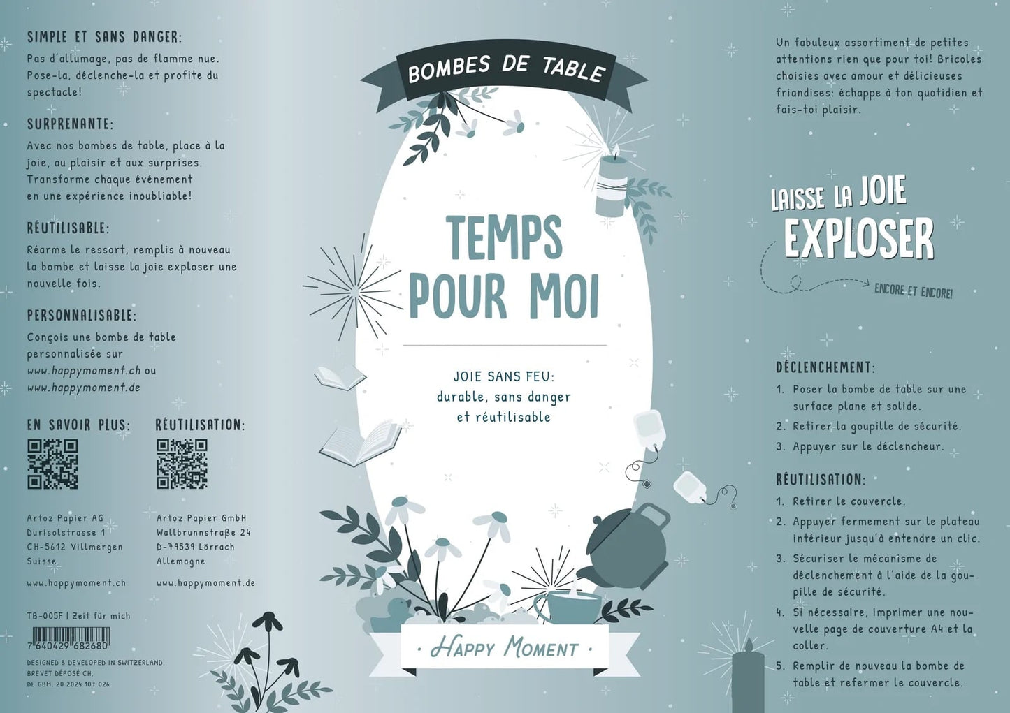 Bombe de table réutilisable - Temps pour moi (FR)