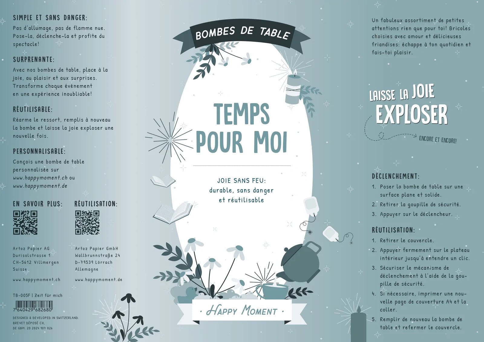 Bombe de table réutilisable - Temps pour moi (FR)