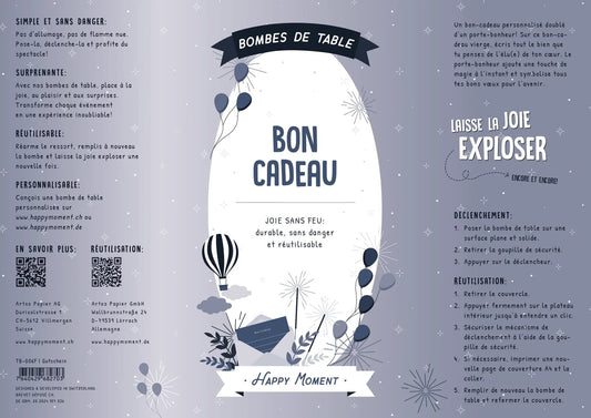 Bombe de table réutilisable - Bon Cadeau (FR)