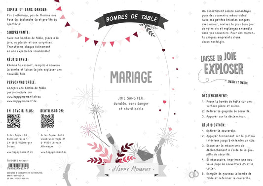 Bombe de table réutilisable - Mariage (FR)