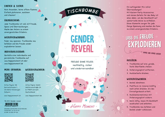 Bombe de table réutilisable - Gender Reveal Garçon (FR)