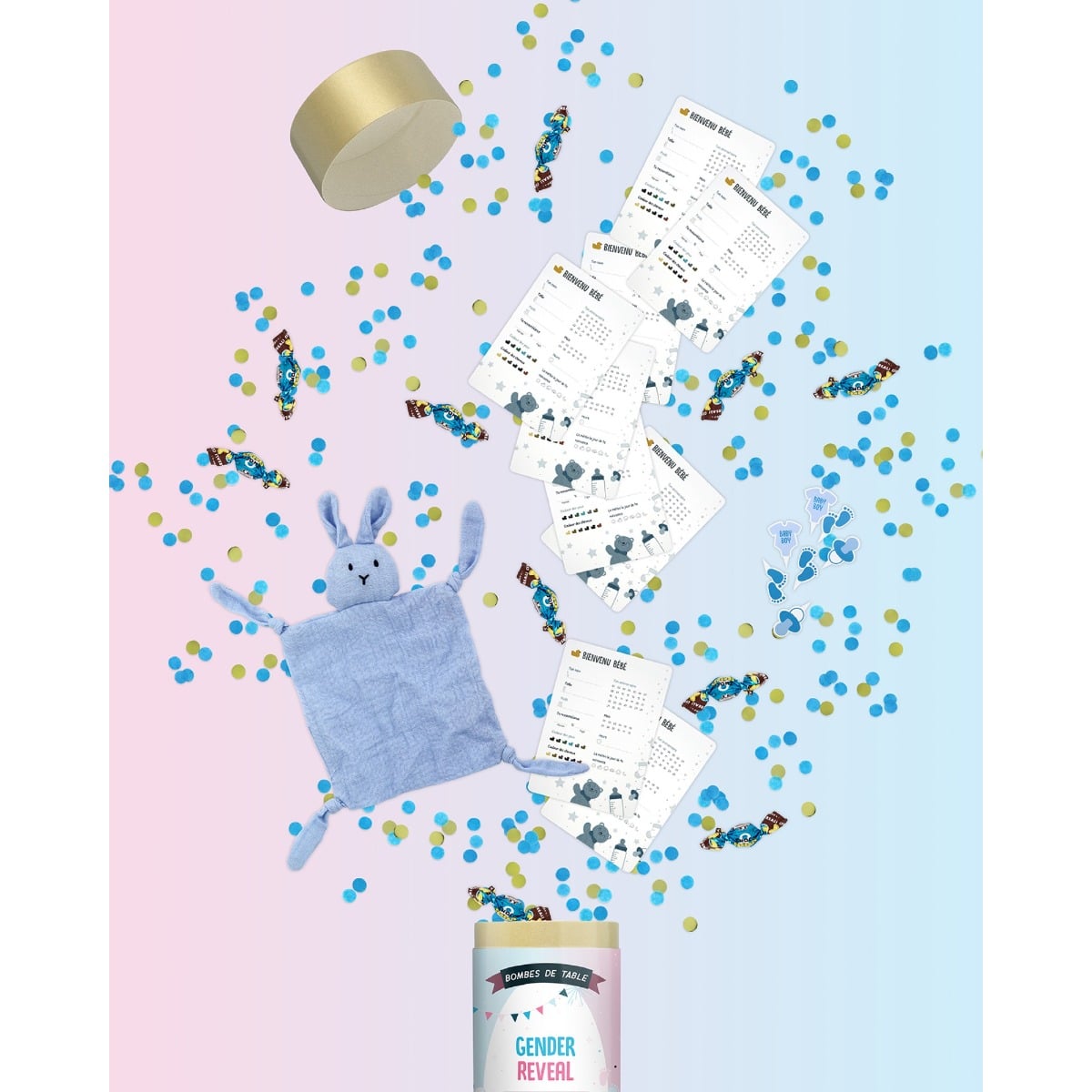 Bombe de table réutilisable - Gender Reveal Garçon (FR)