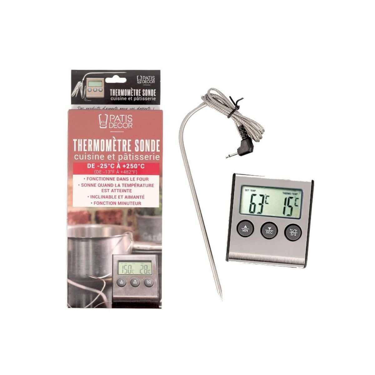 Thermomètre digital à sonde