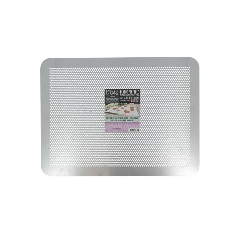 Plaque patisserie plate perforée aluminium 40x30cm