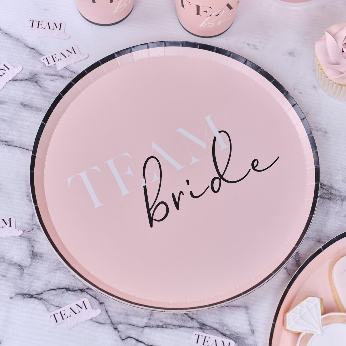 Assiettes - Team Bride - Rose (8pcs)