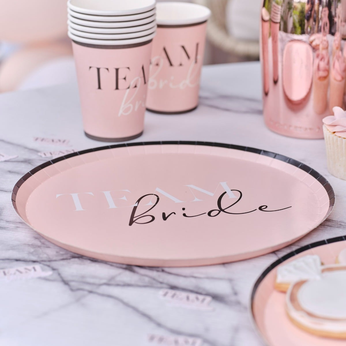 Assiettes - Team Bride - Rose (8pcs)