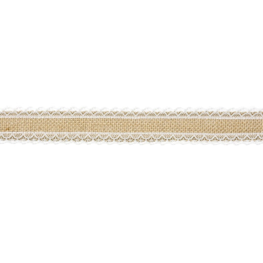 Ruban de jute avec dentelle - 1