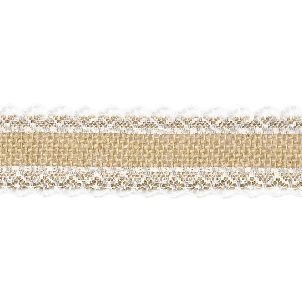 Ruban de jute avec dentelle - 1