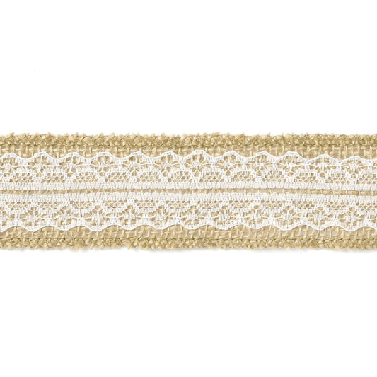 Ruban de jute avec dentelle - 2
