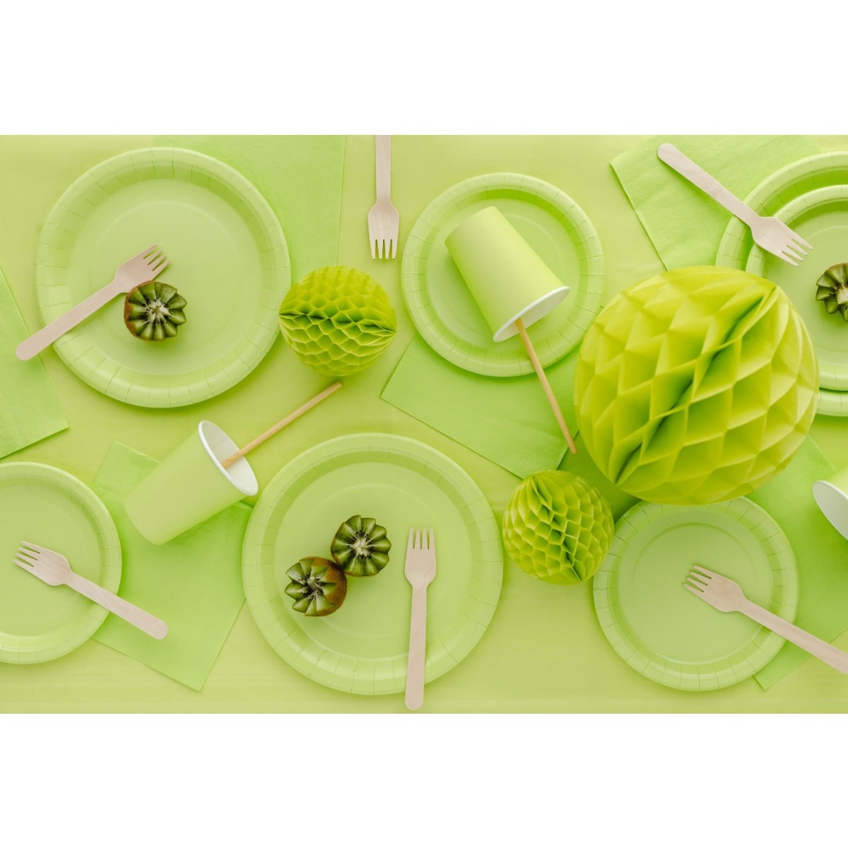 Assiettes Vert clair 23cm (6pcs)
