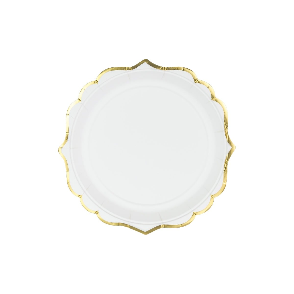 Assiettes Blanches à dorure 18cm (6pcs)