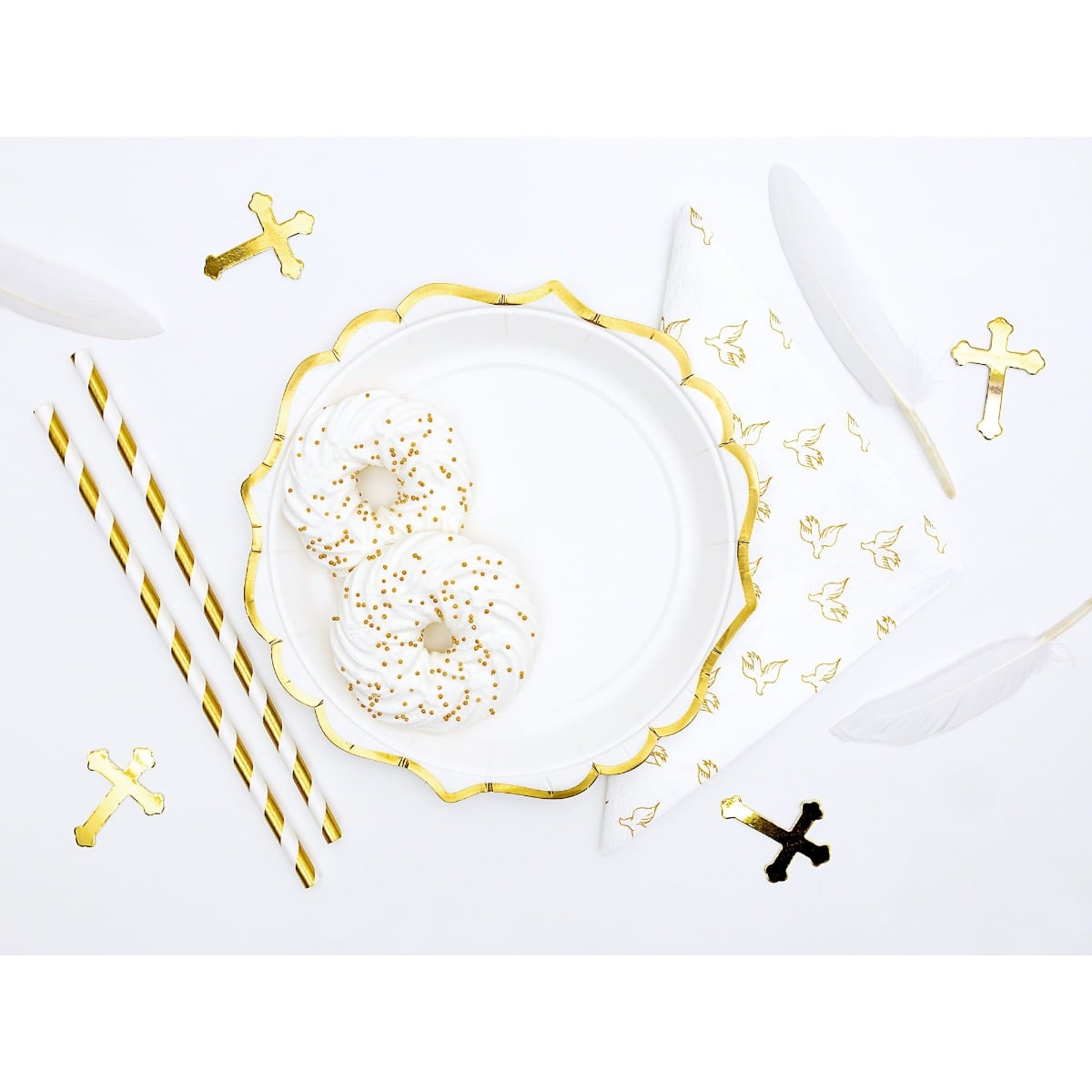 Assiettes Blanches à dorure 18cm (6pcs)