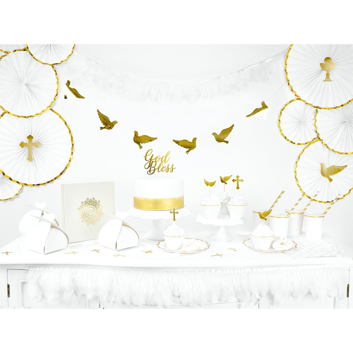 Assiettes Blanches à dorure 18cm (6pcs)