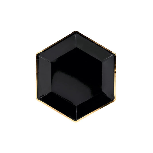 Assiettes Noir dorure (23cm)