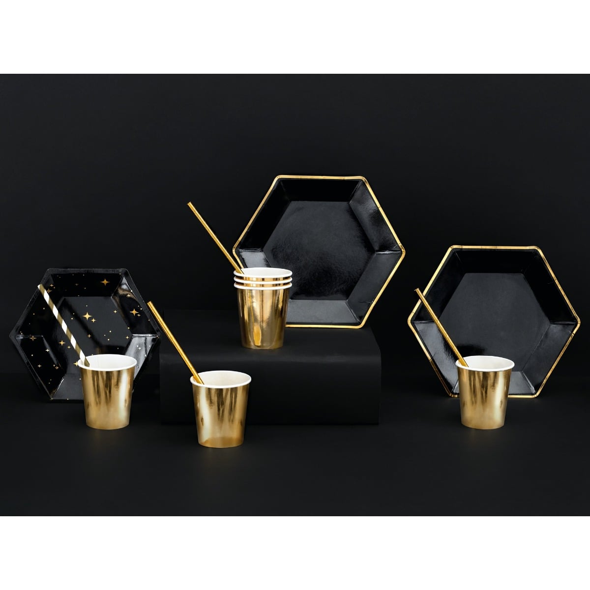 Assiettes Noir dorure (23cm)